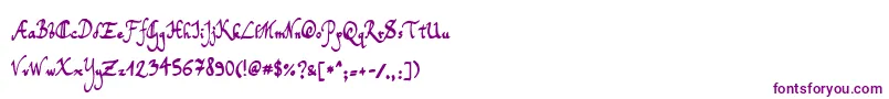 TomsHandwriting Font – Purple Fonts on White Background