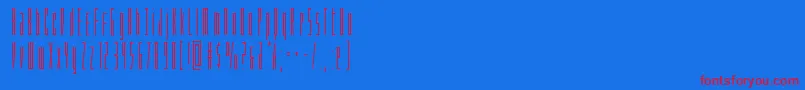 Phantaconcond-Schriftart – Rote Schriften auf blauem Hintergrund