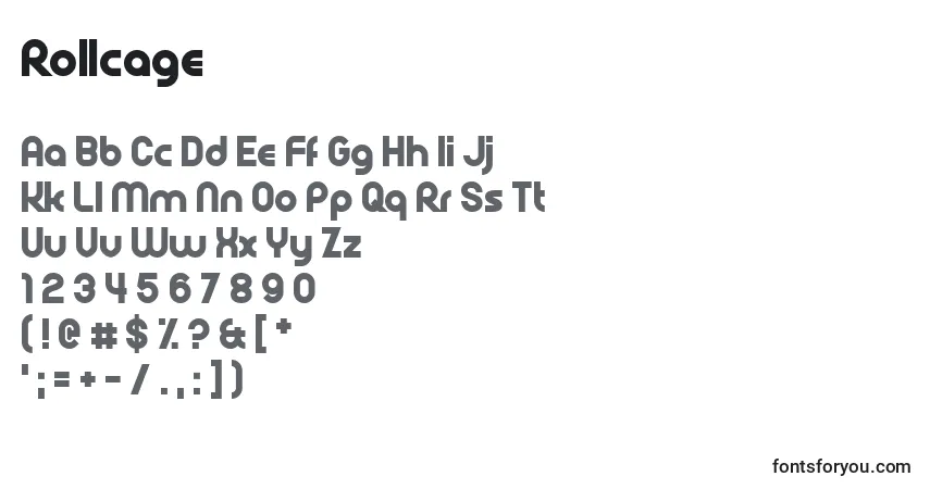 Шрифт Rollcage – алфавит, цифры, специальные символы