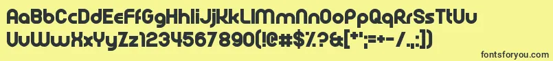 Rollcage-fontti – mustat fontit keltaisella taustalla
