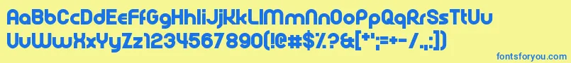 Rollcage Font – Blue Fonts on Yellow Background