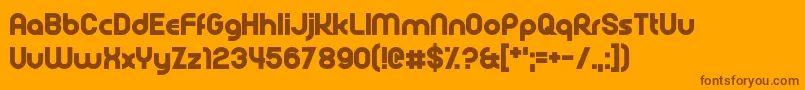 Rollcage-fontti – ruskeat fontit oranssilla taustalla
