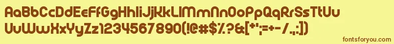 Rollcage-fontti – ruskeat fontit keltaisella taustalla