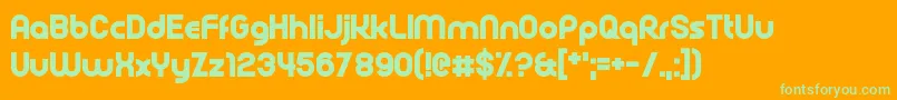 Rollcage Font – Green Fonts on Orange Background