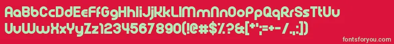Rollcage Font – Green Fonts on Red Background