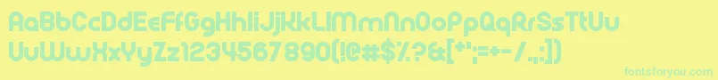 フォントRollcage – 黄色い背景に緑の文字