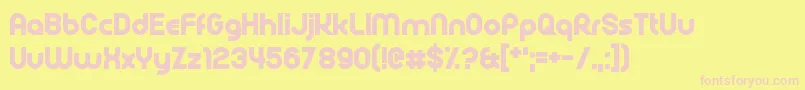 Rollcage Font – Pink Fonts on Yellow Background