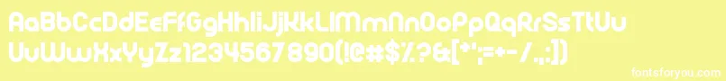 Шрифт Rollcage – белые шрифты на жёлтом фоне