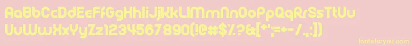 Rollcage Font – Yellow Fonts on Pink Background
