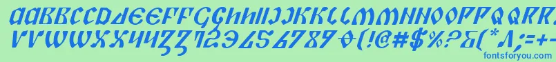 Piperi Font – Blue Fonts on Green Background