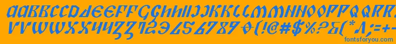 Piperi Font – Blue Fonts on Orange Background