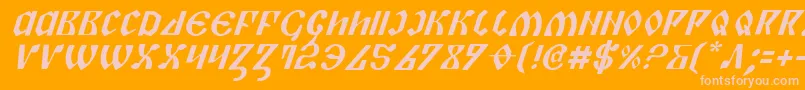 Piperi Font – Pink Fonts on Orange Background