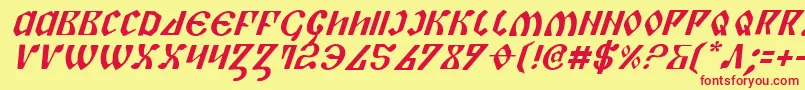 Piperi Font – Red Fonts on Yellow Background