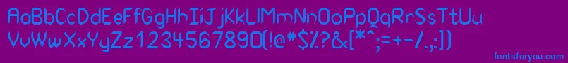 Czcionka VirtuasskRegular – niebieskie czcionki na fioletowym tle