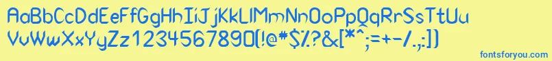 VirtuasskRegular Font – Blue Fonts on Yellow Background