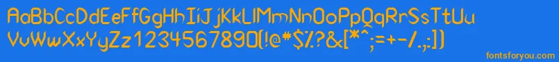 VirtuasskRegular Font – Orange Fonts on Blue Background