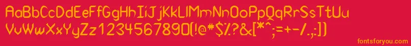 フォントVirtuasskRegular – 赤い背景にオレンジの文字