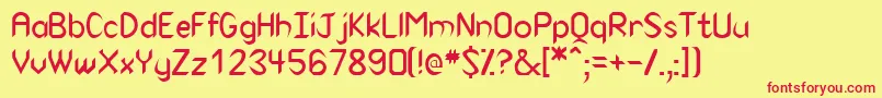 VirtuasskRegular Font – Red Fonts on Yellow Background
