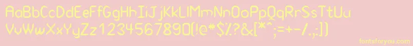 VirtuasskRegular Font – Yellow Fonts on Pink Background