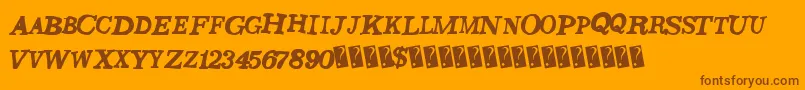 Saturdayevening Font – Brown Fonts on Orange Background