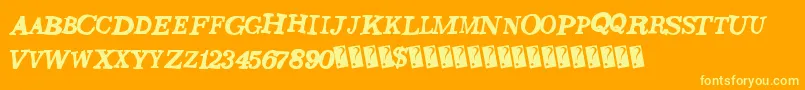 Saturdayevening Font – Yellow Fonts on Orange Background