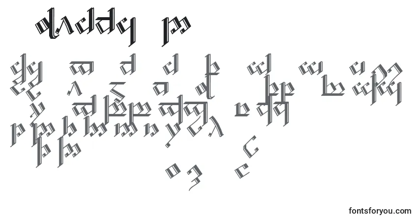 A fonte Noldcap2 – alfabeto, números, caracteres especiais