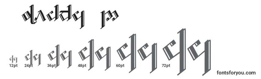 Größen der Schriftart Noldcap2