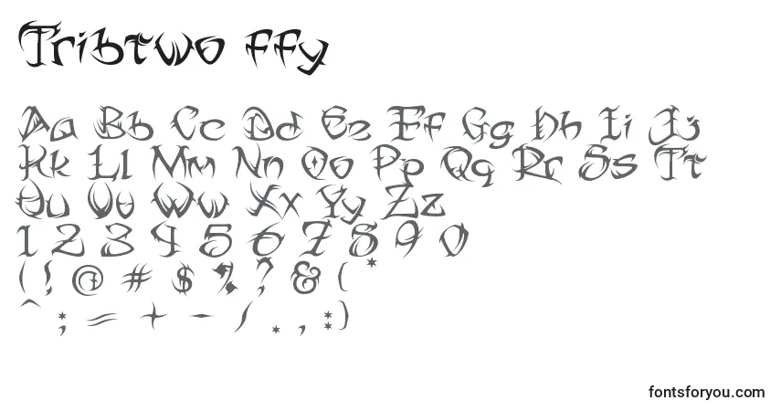 Schriftart Tribtwo ffy – Alphabet, Zahlen, spezielle Symbole