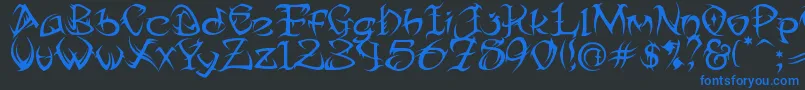 Tribtwo ffy Font – Blue Fonts on Black Background