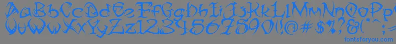 Tribtwo ffy Font – Blue Fonts on Gray Background