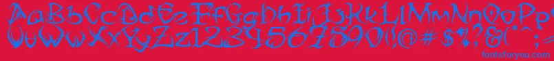 Tribtwo ffy Font – Blue Fonts on Red Background