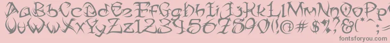 Tribtwo ffy-Schriftart – Graue Schriften auf rosa Hintergrund