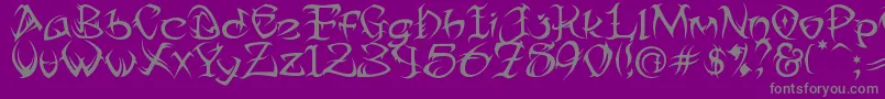 Tribtwo ffy-Schriftart – Graue Schriften auf violettem Hintergrund