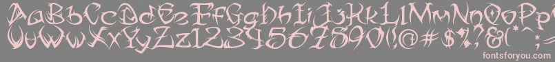 フォントTribtwo ffy – 灰色の背景にピンクのフォント