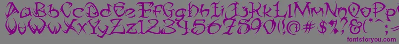 Tribtwo ffy-Schriftart – Violette Schriften auf grauem Hintergrund