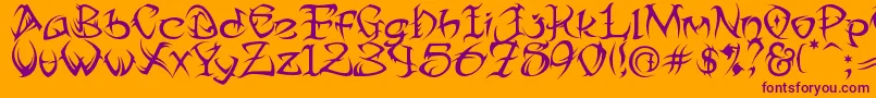 Tribtwo ffy Font – Purple Fonts on Orange Background