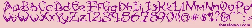 Tribtwo ffy-Schriftart – Violette Schriften auf rosa Hintergrund