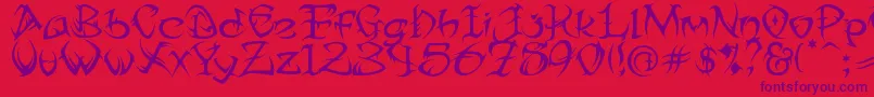 Tribtwo ffy-Schriftart – Violette Schriften auf rotem Hintergrund