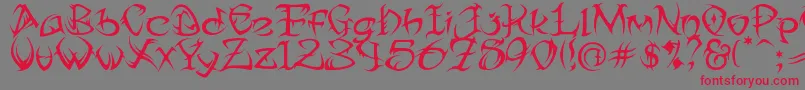 Tribtwo ffy Font – Red Fonts on Gray Background