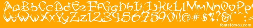 フォントTribtwo ffy – オレンジの背景に白い文字