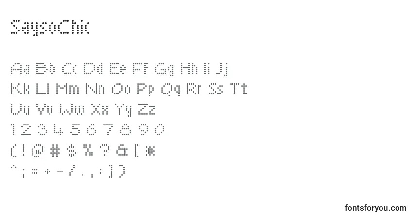 Fuente SaysoChic - alfabeto, números, caracteres especiales