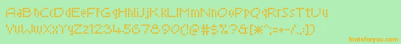 SaysoChic-Schriftart – Orangefarbene Schriften auf grünem Hintergrund