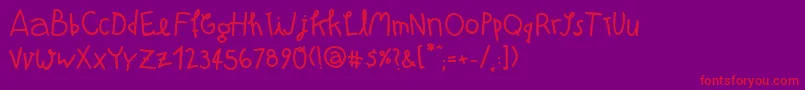 Atmab-Schriftart – Rote Schriften auf violettem Hintergrund