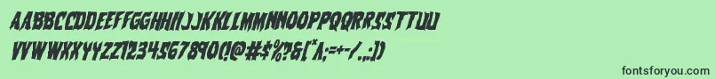 フォントVorvolakacondital – 緑の背景に黒い文字