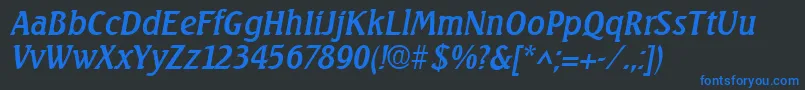 SeagullItalic Font – Blue Fonts on Black Background