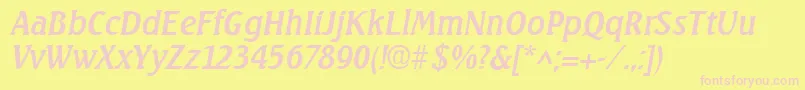 SeagullItalic Font – Pink Fonts on Yellow Background