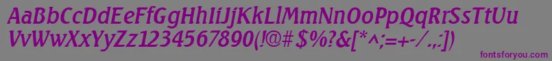 Шрифт SeagullItalic – фиолетовые шрифты на сером фоне