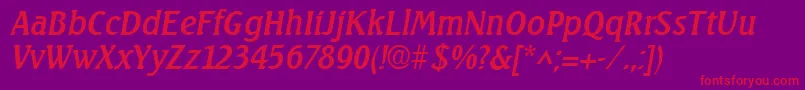 SeagullItalic Font – Red Fonts on Purple Background