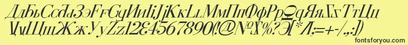 CyberiaItalic Font – Black Fonts on Yellow Background