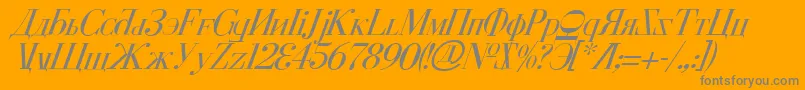 CyberiaItalic-Schriftart – Graue Schriften auf orangefarbenem Hintergrund